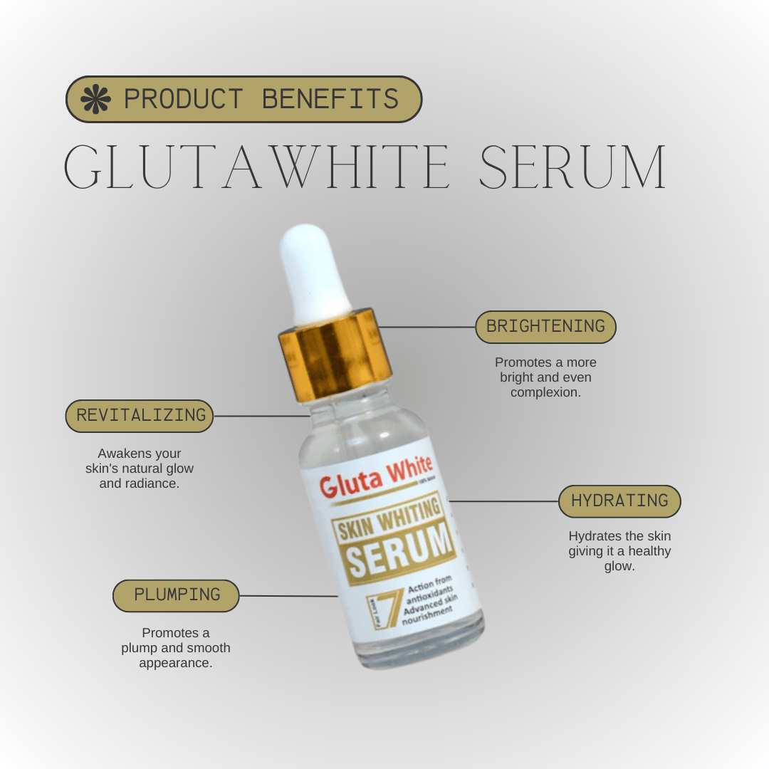 Gluta White Face Glowing Serum – 30ml | Glutathione-Based Brightening | Hydration + Antioxidants