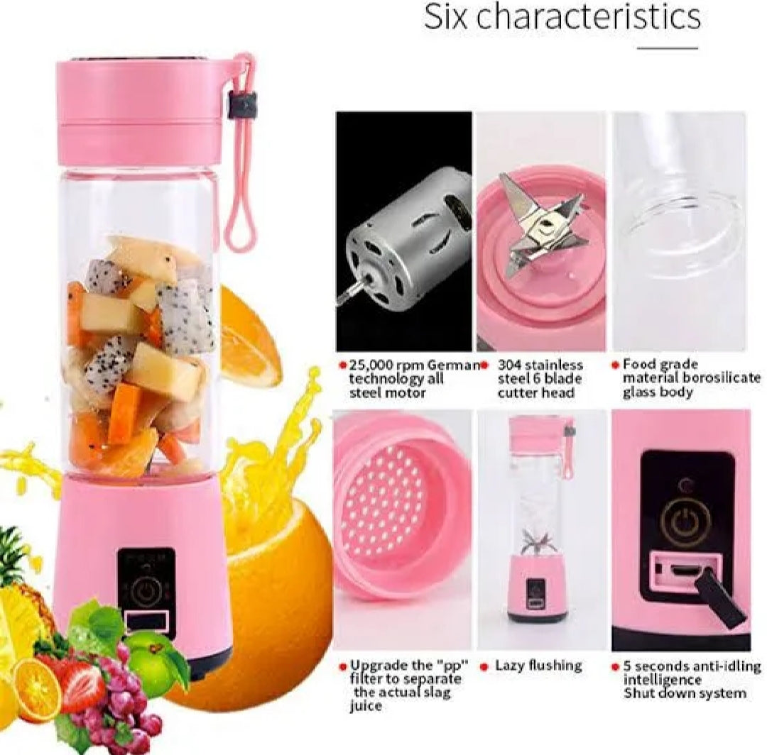 USB Rechargeable Mini Juicer Blender – Portable Personal Size Juicer Cup (380ml)