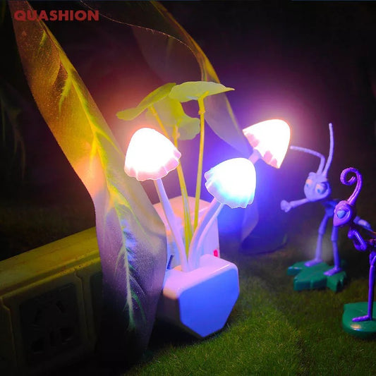 Mushroom Night Light Dusk To Dawn Sensor LED Night Lights Flower Lamp Bedroom Baby Room Lamps