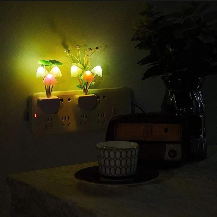 Mushroom Night Light Dusk To Dawn Sensor LED Night Lights Flower Lamp Bedroom Baby Room Lamps