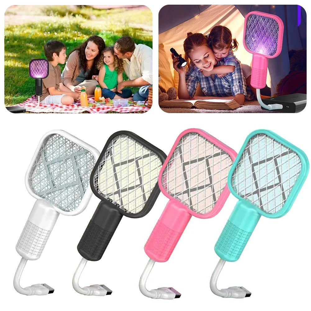 Electric Mosquito Killer Racket – 5-Layer Security Net, USB Rechargeable