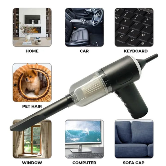 3-in-1 Wireless Portable Vacuum Cleaner – Handheld Dust Blower, Air Pump & Mini Cleaner