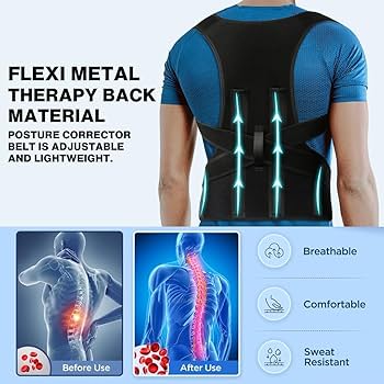 Adjustable Magnetic Posture Corrector – Back Brace for Upper Back Pain Relief & Posture Support