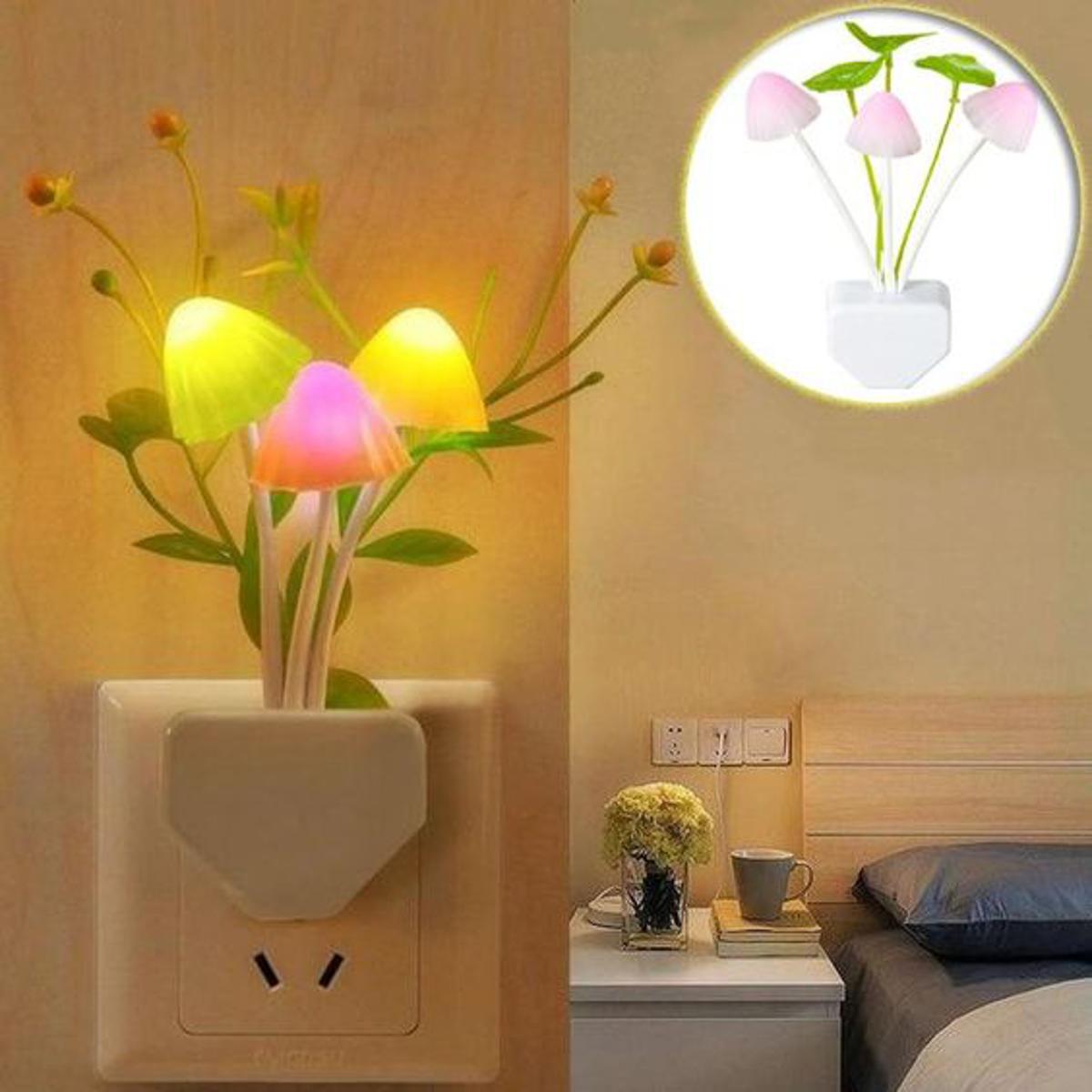 Mushroom Night Light Dusk To Dawn Sensor LED Night Lights Flower Lamp Bedroom Baby Room Lamps