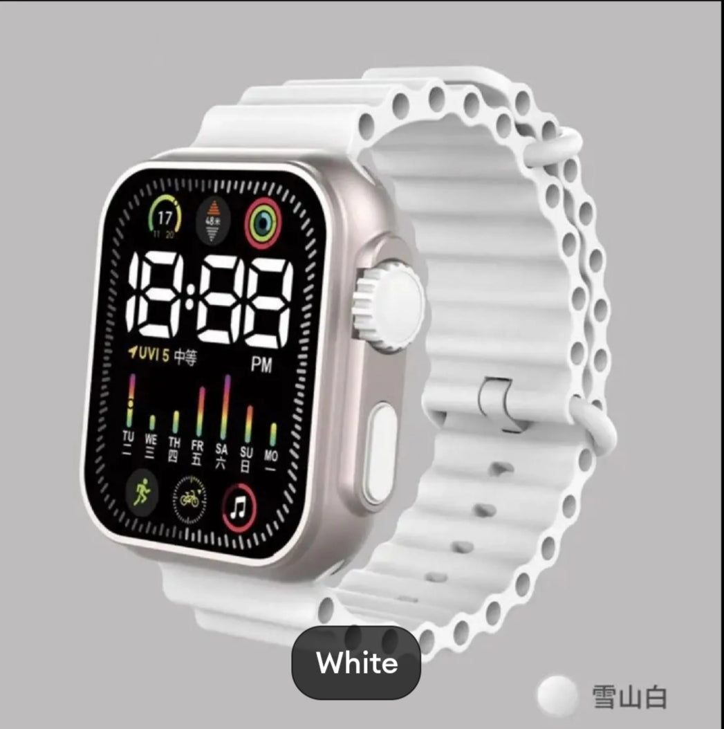 Salicon Digital Display Strap Watch – Stylish Casual Unisex Watch with Box | Available in All Colors