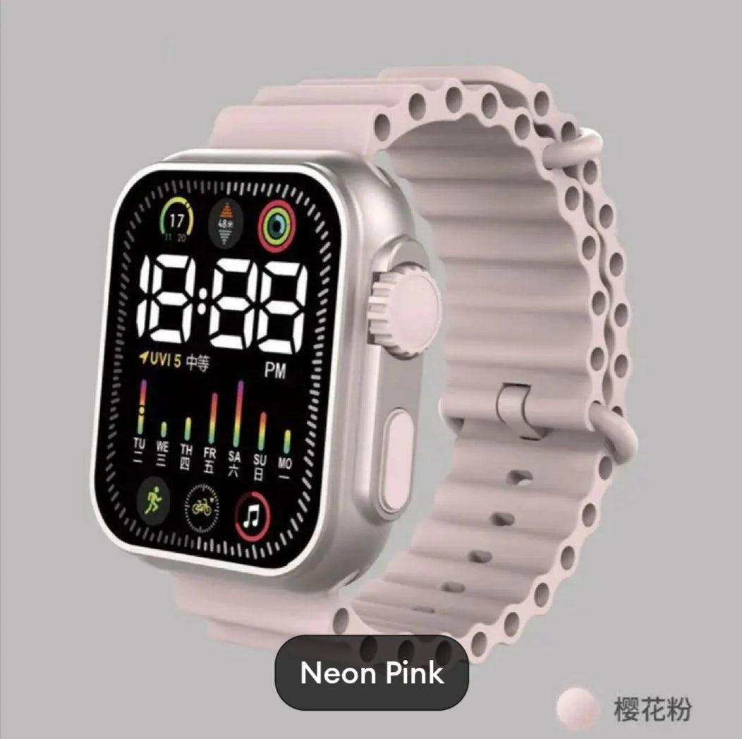 Salicon Digital Display Strap Watch – Stylish Casual Unisex Watch with Box | Available in All Colors