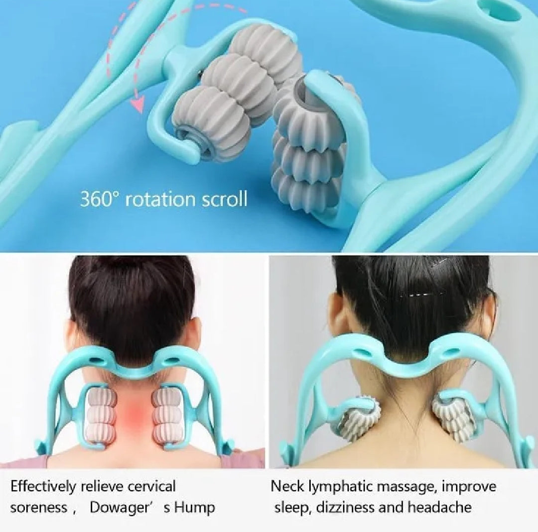 Cervical Spine Massager – 6-Wheel Manual Neck & Back Massager for Fatigue Relief