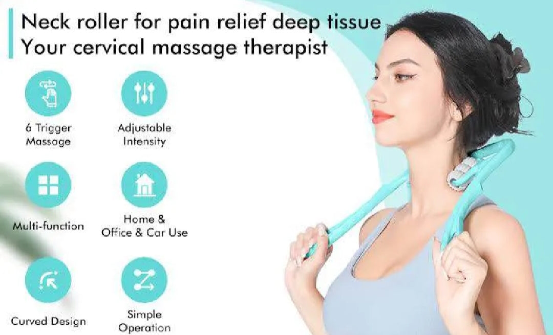 Cervical Spine Massager – 6-Wheel Manual Neck & Back Massager for Fatigue Relief