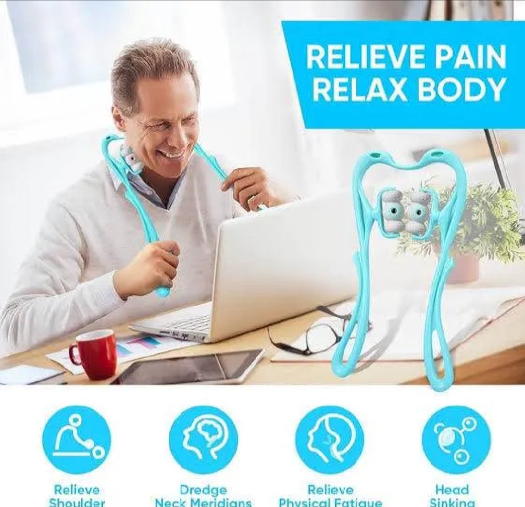 Cervical Spine Massager – 6-Wheel Manual Neck & Back Massager for Fatigue Relief