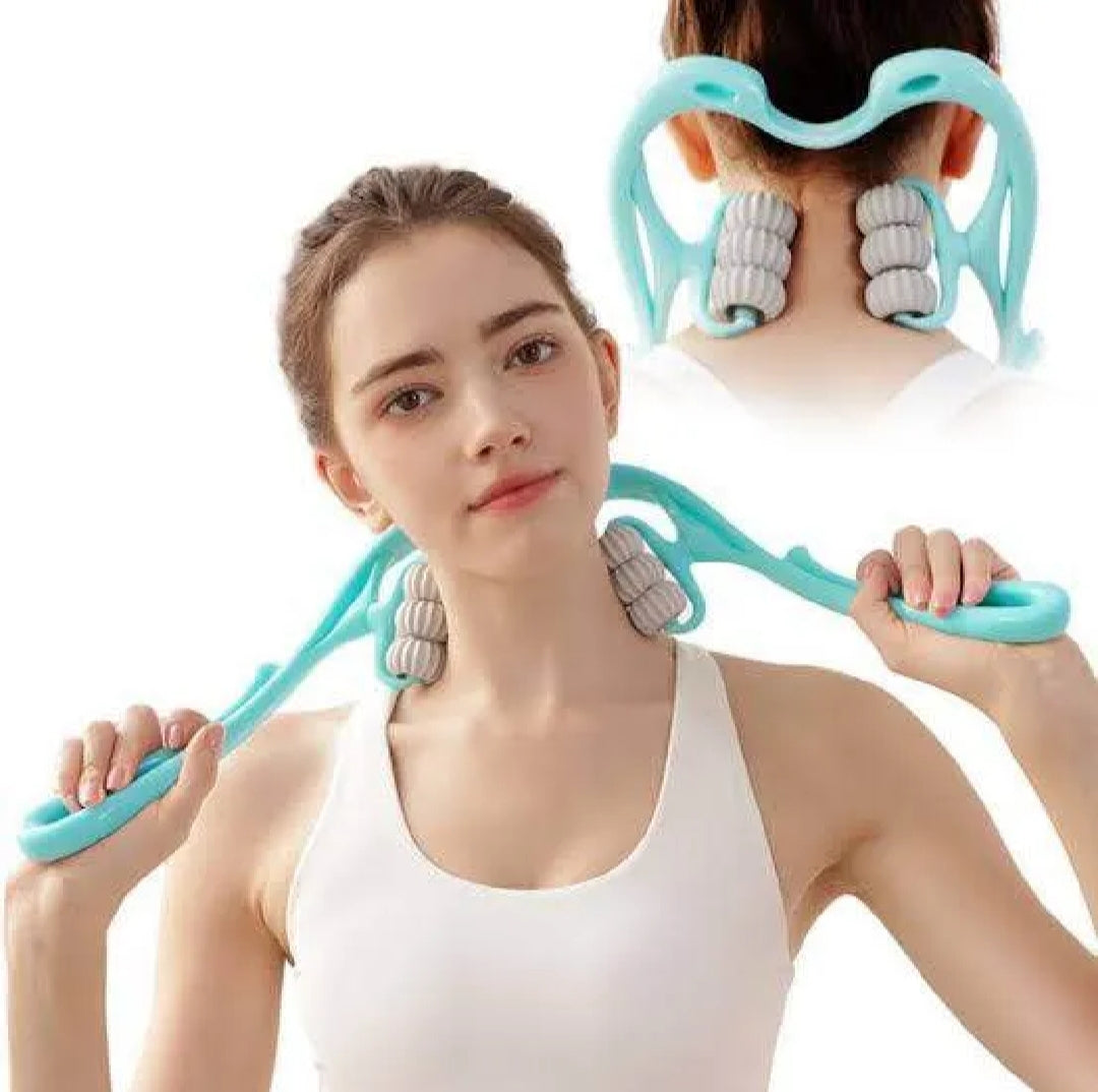 Cervical Spine Massager – 6-Wheel Manual Neck & Back Massager for Fatigue Relief