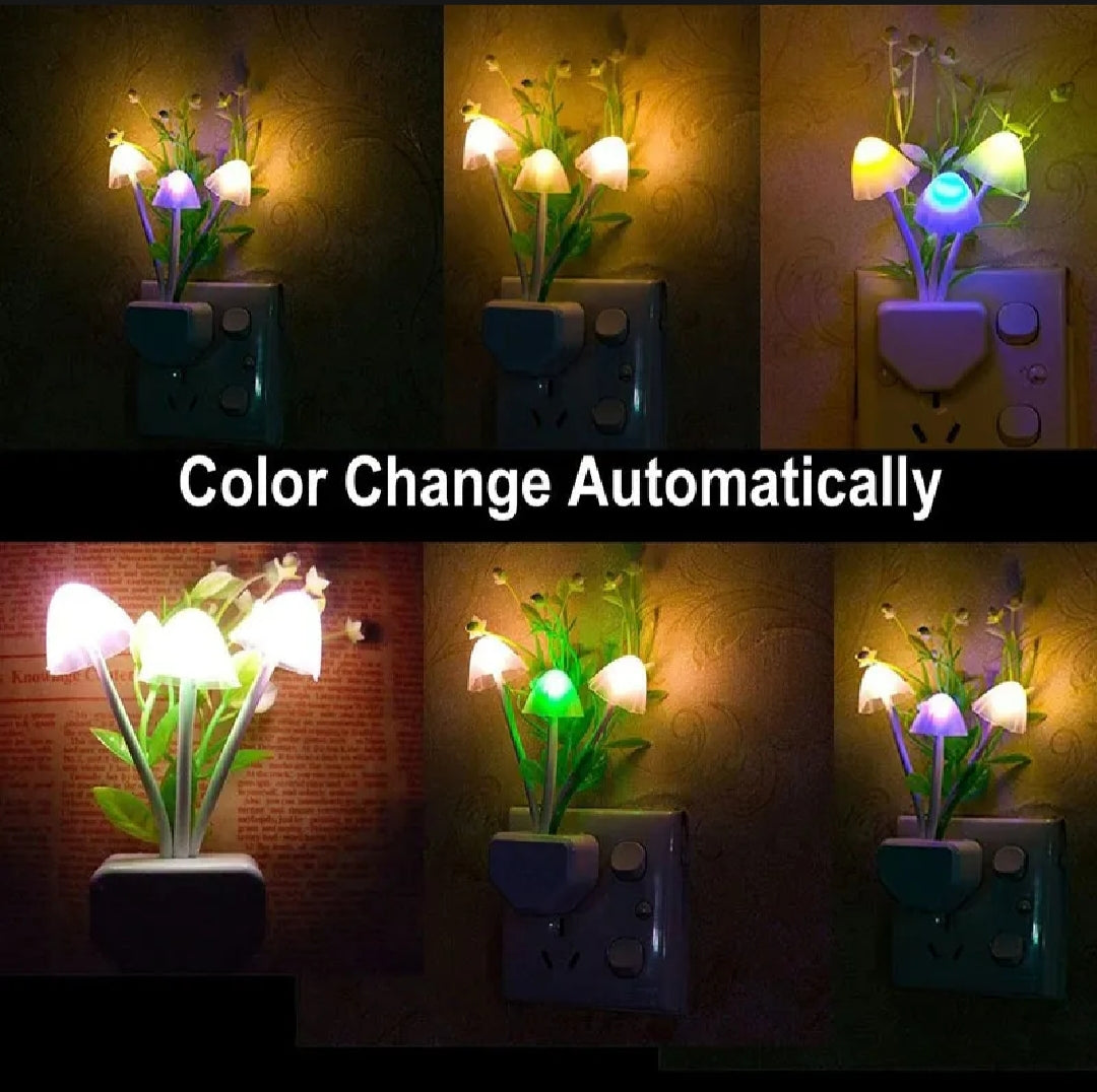 Mushroom Night Light Dusk To Dawn Sensor LED Night Lights Flower Lamp Bedroom Baby Room Lamps