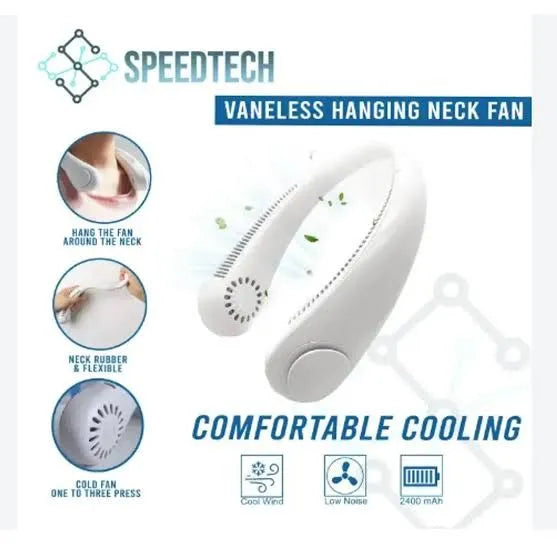 Portable Neck Cooling Fan – Bladeless, USB Rechargeable & Wearable