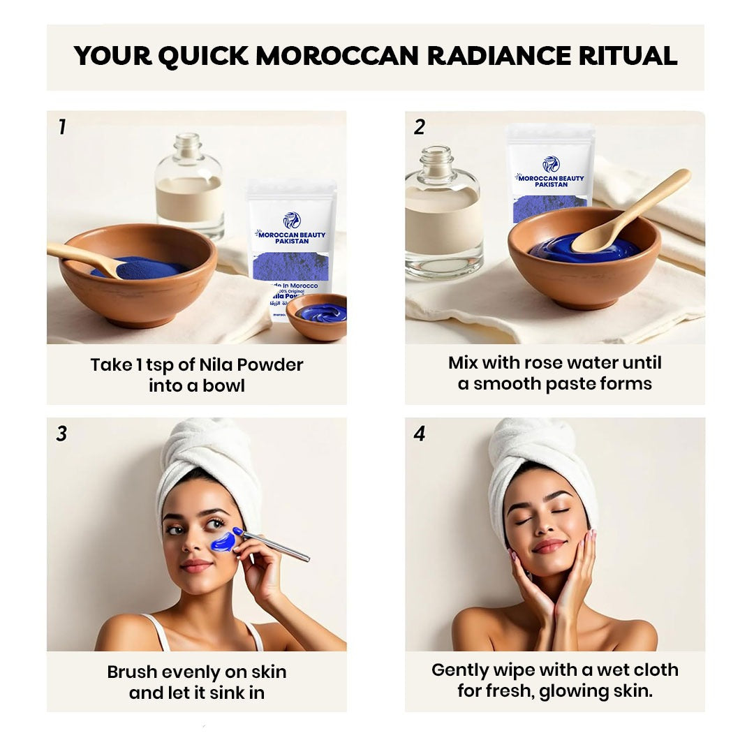Moroccan Beauty Nila Powder | Blue Nila Skin Whitening Powder 50g | Best Quality Nila Powder
