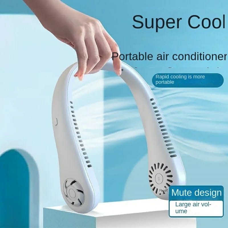 Portable Neck Cooling Fan – Bladeless, USB Rechargeable & Wearable