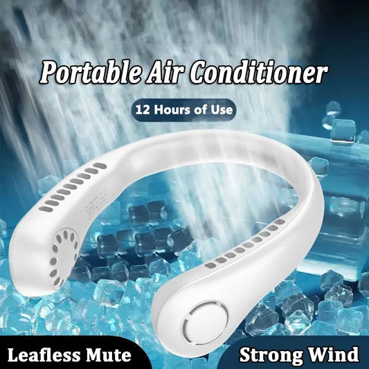 Portable Neck Cooling Fan – Bladeless, USB Rechargeable & Wearable