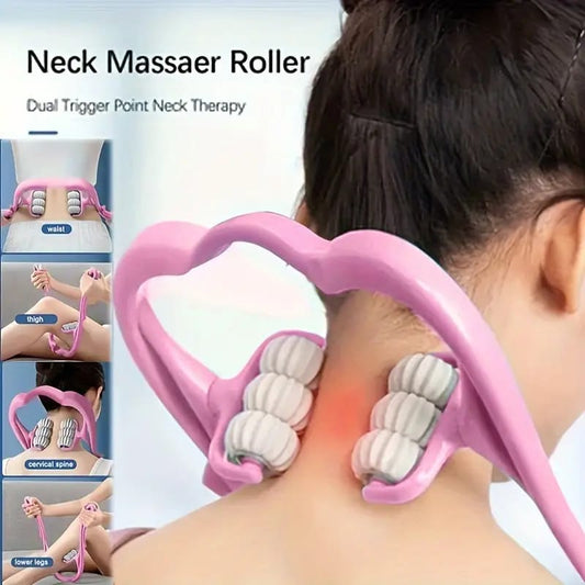 Cervical Spine Massager – 6-Wheel Manual Neck & Back Massager for Fatigue Relief