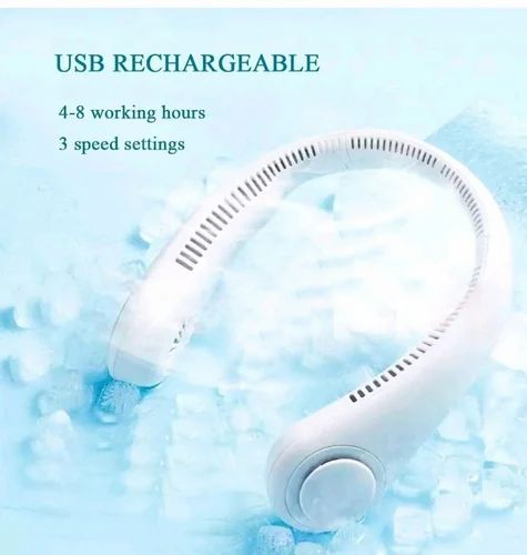 Portable Neck Cooling Fan – Bladeless, USB Rechargeable & Wearable